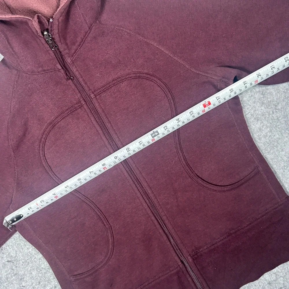 Lululemon Scuba Hoodie Women 4 Burgundy Full Zip Scuba Fleece Jacket Activewear - Picture 8 of 14